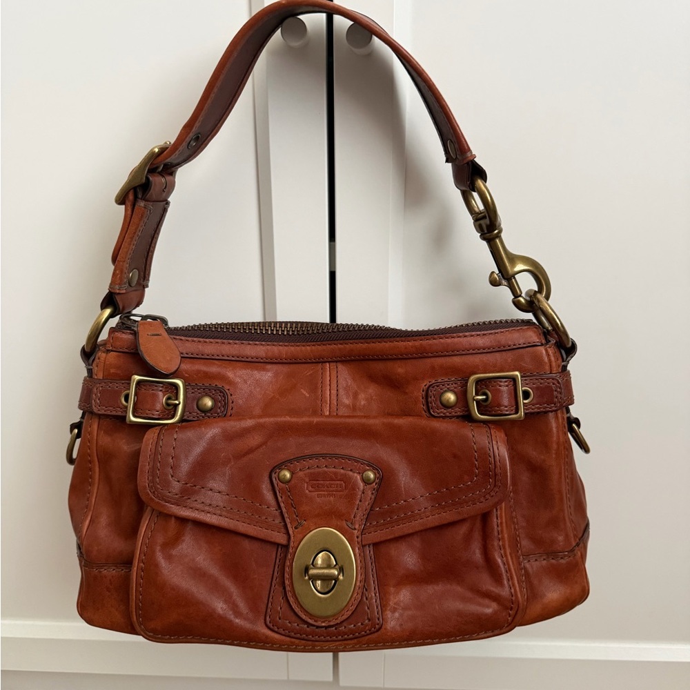 Coach Legacy 65thAnniversary shoulderbag whiskey brown vachetta leather #11127.